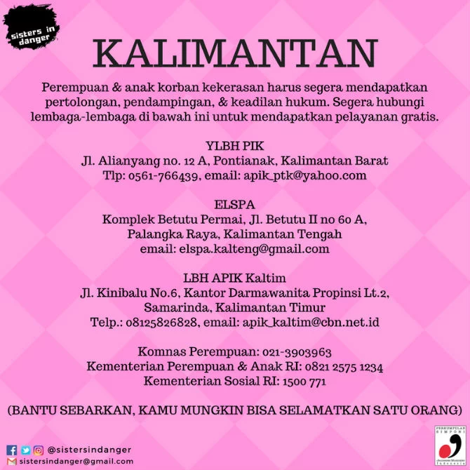 Kontak lapor KDRT Kalimantan